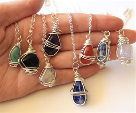 Stones jewelry - Dainty Waterproof Gemstone Beaded Choker | Stainless Steel Gemstone Necklace, Crystal Necklace, Healing Stone Necklace, Boho Hippie Jewelry (4.8k) $ 19.00 